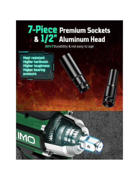 Llave de Impacto Inalámbrica KIMO 1/2" 550N.m 3000RPM Llave de Impacto Inalámbrica KIMO 1/2" 550N.m 3000RPM
