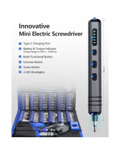 Juego de Destornilladores Eléctricos Mini UnaMela 140 en 1 2