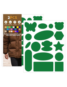 Parche de reparación Azobur para chaquetas de plumas - 2 piezas, impermeable, autoadhesivo, nylon