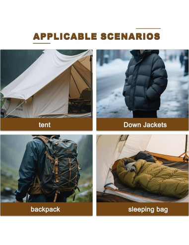 Parche de reparación Azobur para chaquetas de plumas - 2 piezas, impermeable, autoadhesivo, nylon