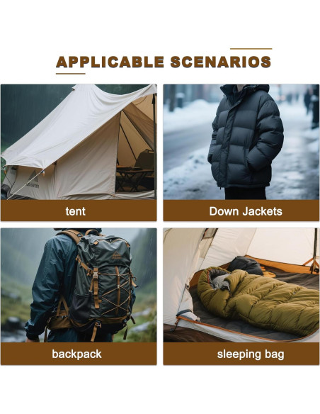 Parche de reparación Azobur para chaquetas de plumas - 2 piezas, impermeable, autoadhesivo, nylon