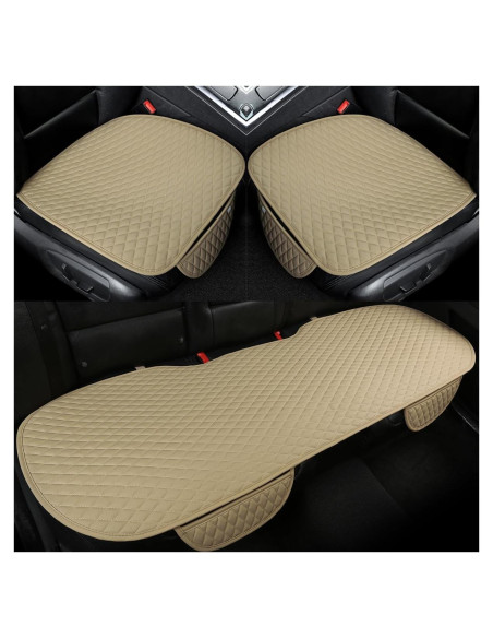 Cubiertas de Asiento de Coche West Llama PU Beige Ajuste Universal