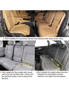 Cubiertas de Asiento de Coche West Llama PU Beige Ajuste Universal 2