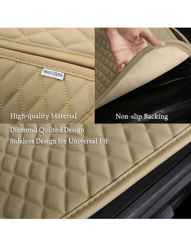 Cubiertas de Asiento de Coche West Llama PU Beige Ajuste Universal