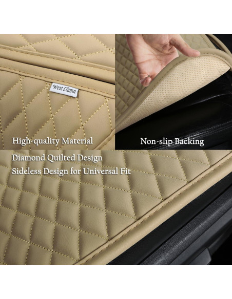 Cubiertas de Asiento de Coche West Llama PU Beige Ajuste Universal