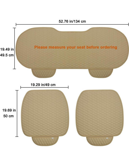 Cubiertas de Asiento de Coche West Llama PU Beige Ajuste Universal