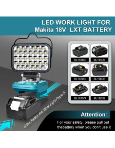 Luz de trabajo LED Makita 18V 3600LM portátil azul 2