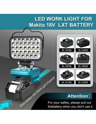 Luz de trabajo LED Makita 18V 3600LM portátil azul