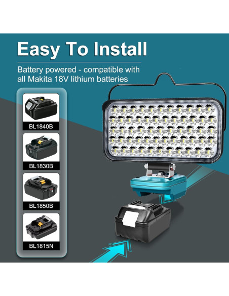 Luz de Trabajo LED WQOXF 174W 6800LM Inalámbrica 18V