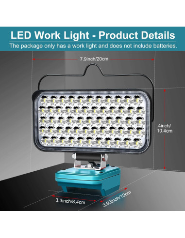 Luz de Trabajo LED WQOXF 174W 6800LM Inalámbrica 18V