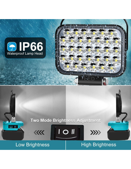 Luz de trabajo LED Makita 18V 3600LM portátil azul