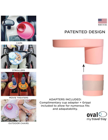 Bandeja de Viaje Ovalada Mi Bandeja de Viaje - Durazno