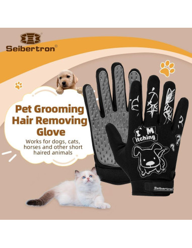 Guantes de Acicalamiento Seibertron P.G.M.G-1 para Mascotas