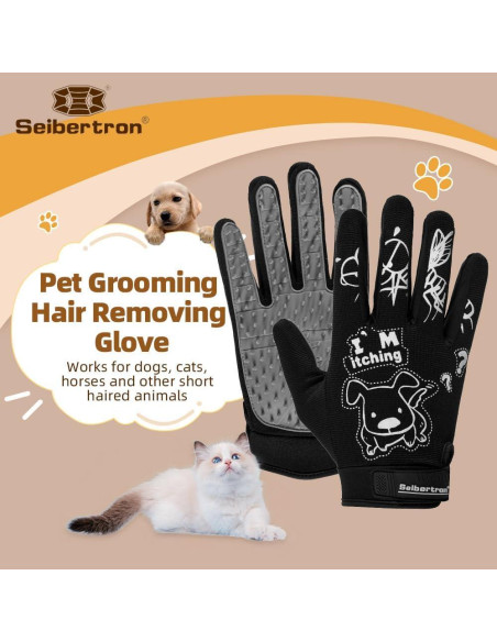 Guantes de Acicalamiento Seibertron P.G.M.G-1 para Mascotas