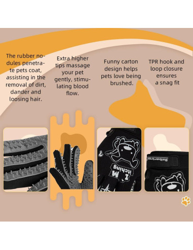 Guantes de Acicalamiento Seibertron P.G.M.G-1 para Mascotas