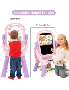 Caballete Artístico Doble Lado Victostar Ajustable Rosa 86 cm 2