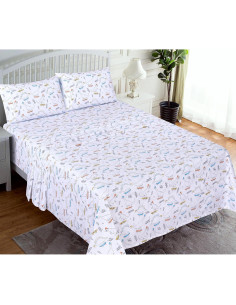 Sábanas 100% Algodón RUVANTI Completo Floral 4 Piezas 2