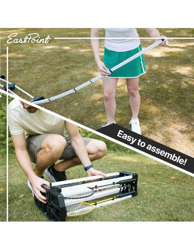 Conjunto de bádminton EastPoint Sports - Fácil Instalación, 4 Raquetas