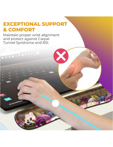 Protector de Muñeca y Reposamuñecas JV Floral Ergonómico