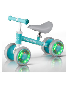 Bicicleta de Equilibrio AmazingJoy Azul 1-3 Años 4 Ruedas Iluminadas