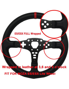 Volante de carreras 33cm Obokidlyamor fibra de carbono con cuero 2