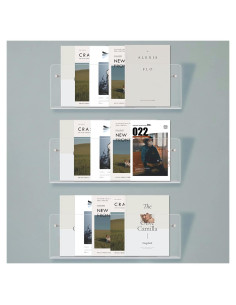 Soporte de Folletos Acrílico Cutora 3 Piezas Montaje en Pared