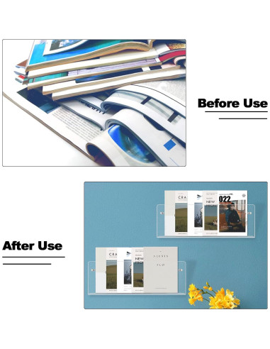 Soporte de Folletos Acrílico Cutora 3 Piezas Montaje en Pared