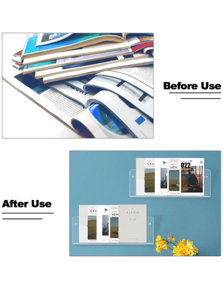 Soporte de Folletos Acrílico Cutora 3 Piezas Montaje en Pared