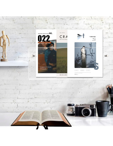 Soporte de Folletos Acrílico Cutora 3 Piezas Montaje en Pared