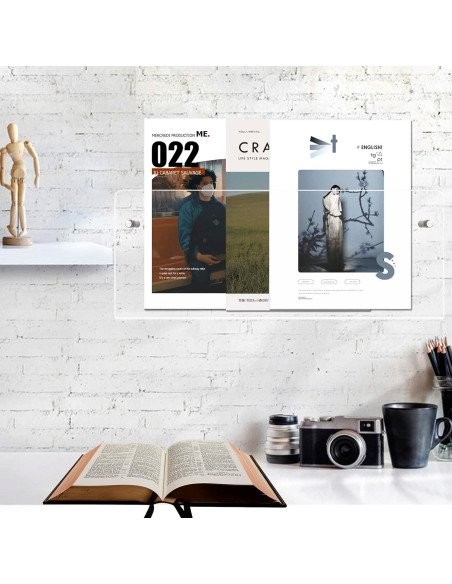 Soporte de Folletos Acrílico Cutora 3 Piezas Montaje en Pared