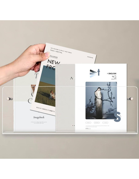 Soporte de Folletos Acrílico Cutora 3 Piezas Montaje en Pared