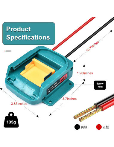 Adaptador Power Wheels Fiihio para batería Makita 18V - 31.75 cm