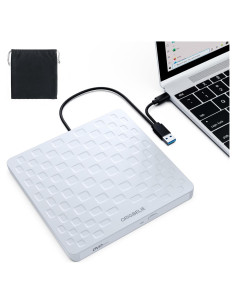 Unidad Externa de CD/DVD ORIGBELIE Blanca Ultra Delgado 13mm