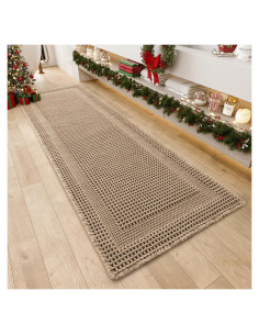 Alfombra de Baño Antideslizante AMOAMI 61x122cm Beige Boho