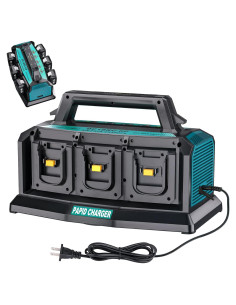 Cargador Rápido 6 Puertos Makita 18V 3A Carga Simultánea