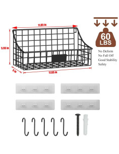 Cestas Colgantes de Alambre Sonyabecca 4 Pack para Baño y Cocina 2