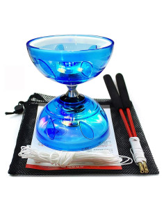 Conjunto Diabolo Chino LED HenMerry 13 cm con Palos y Bolsa