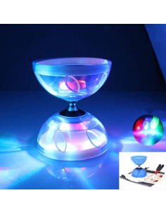 Conjunto Diabolo Chino LED HenMerry 13 cm con Palos y Bolsa 2