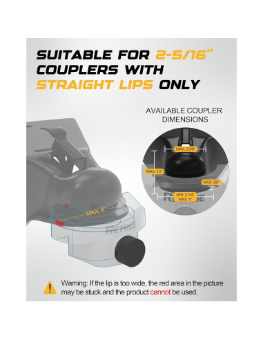 Cerradura de Remolque RETRUE 2 5/16" Alta Resistencia Gris