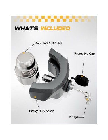 Cerradura de Remolque RETRUE 2 5/16" Alta Resistencia Gris