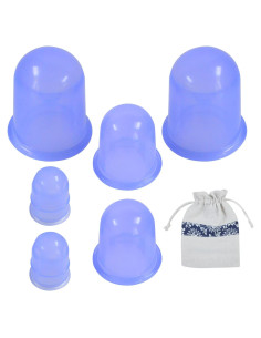 Juego de 6 Ventosas de Silicona LEEHOWA para Masaje Anticelulitis