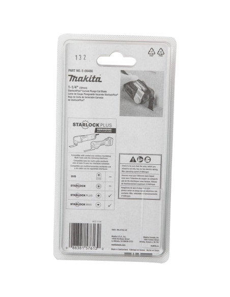 Cuchilla Curvada Makita E-08486 StarlockPlus 9,05 cm Acero