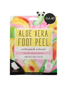Mascarilla Exfoliante para Pies Oh K! Aloe Vera - 1 Par