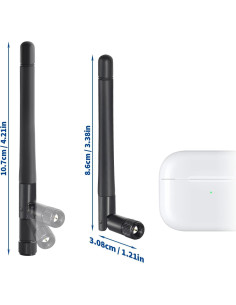 Antena WiFi Doble Banda Bingfu SMA Macho 3dBi Paquete de 2 2