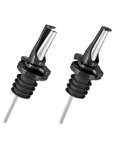 Vertedor de Licor 3 en 1 Poura - Paquete de 2 Negro, Libre de BPA