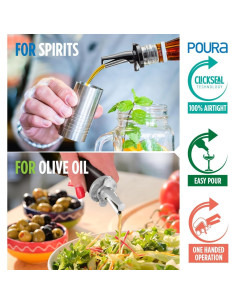 Vertedor de Licor 3 en 1 Poura - Paquete de 2 Negro, Libre de BPA 2