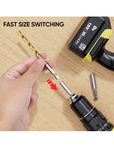 Juego de Brocas TICONN 30 Piezas Titanio HSS con Estuche