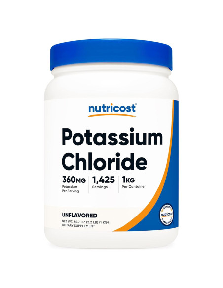 Cloruro de Potasio Nutricost 1kg - Sin Gluten, No OGM