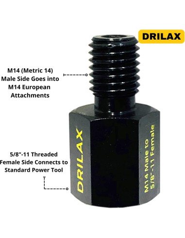Adaptador Amoladora DRILAX M14 a 5/8"-11 12000 RPM