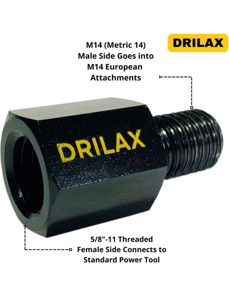 Adaptador Amoladora DRILAX M14 a 5/8"-11 12000 RPM